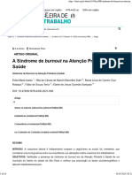 Revista Brasileira de Medicina Do Trabalho - Burnout Na Aps