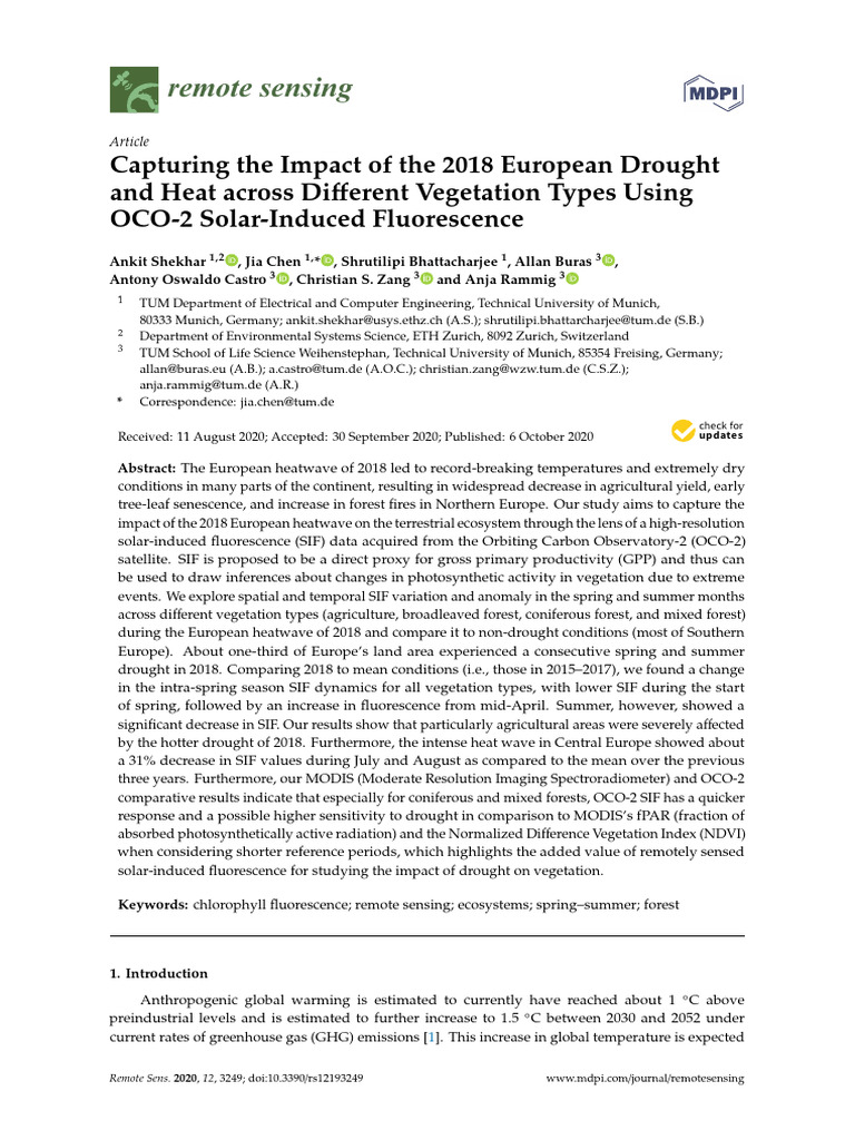 Remotesensing 12 03249 v2 | PDF | Drought | Physical Geography