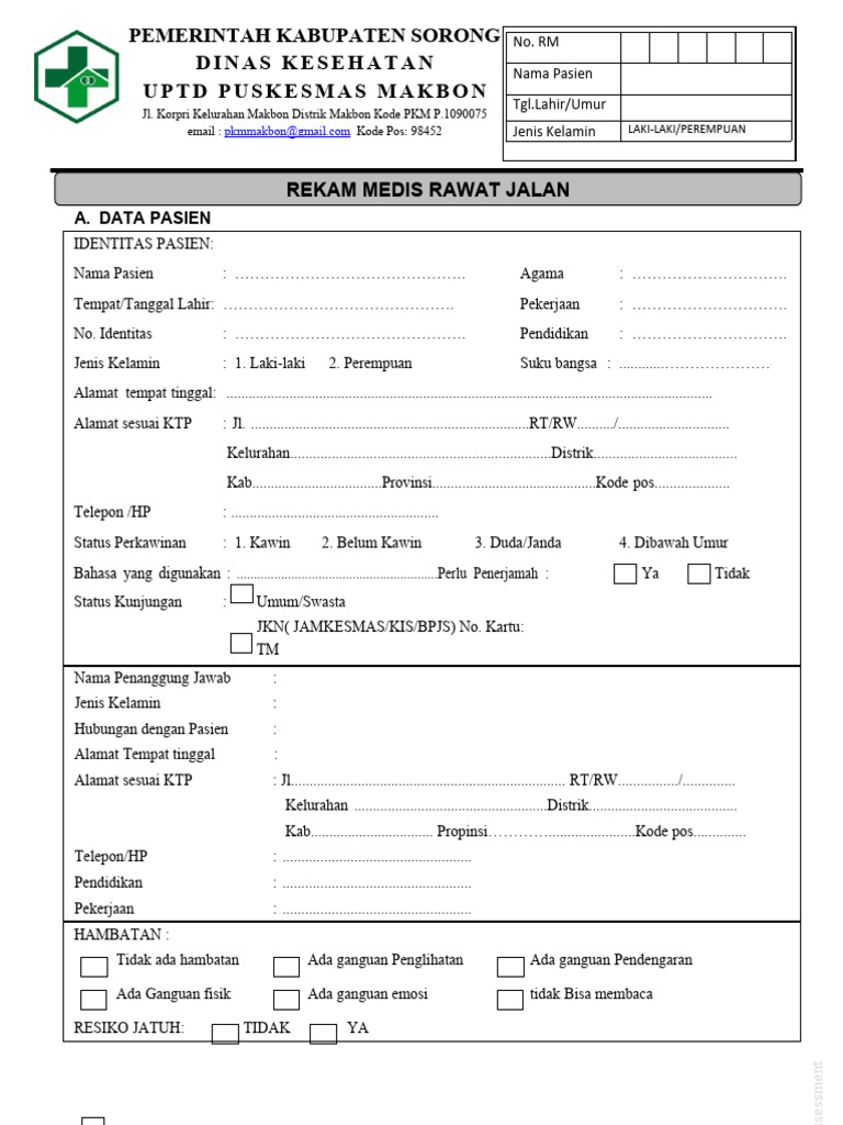 Rekam Medis Pasien Puskesmas Makbon | PDF