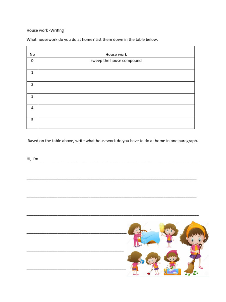 Essential Housework Tasks List | PDF