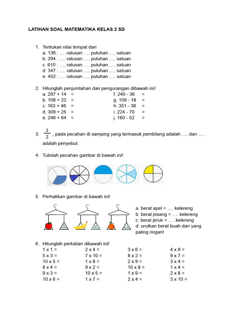 Latihan Matematika Kelas 2 Sd Pdf