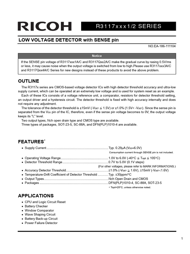 R3117xxx1/2 Series Pinout Guide | PDF | Electromagnetism | Electrical ...