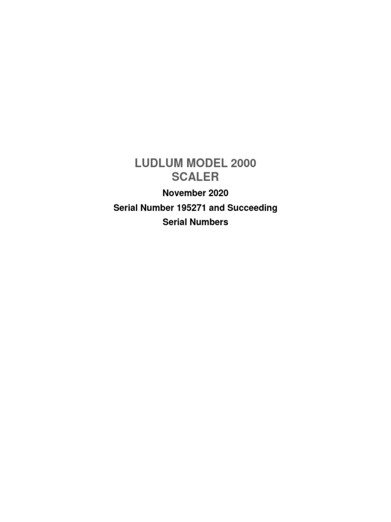 Ludlum Model 2000 Scaler Manual | PDF | Switch | Alternating Current