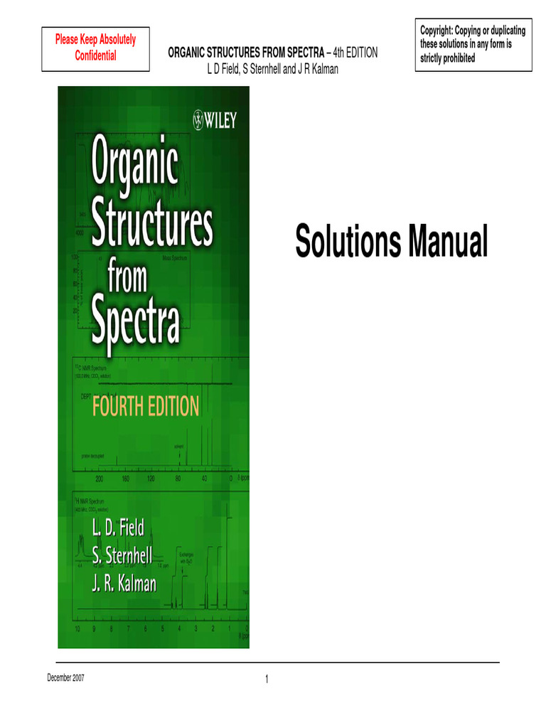 Organic Structures From Spectra 4E (Solutions Manual) - (PDFDrive ...