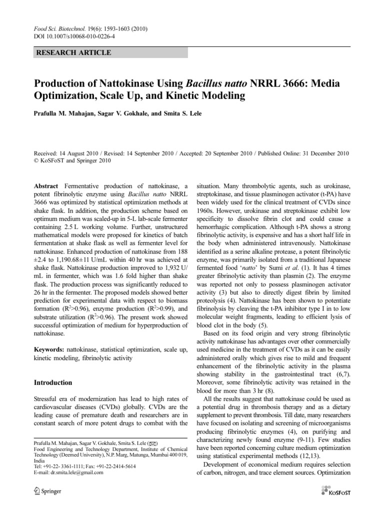 Prafulla M M 2010 Pdf Coagulation Analysis Of Variance