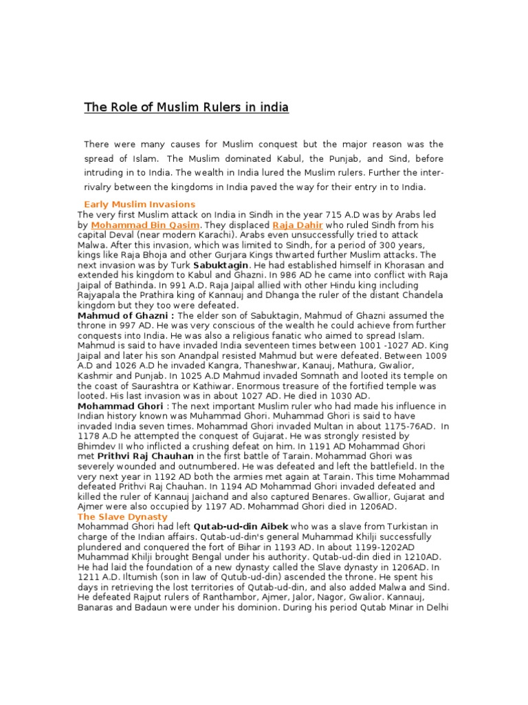 Role of Ruler | PDF | Muslim Empires | Religion And Belief