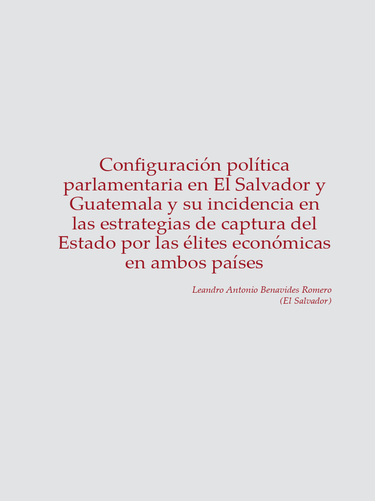Configuracin Poltica Parlamentaria en El Salvador y Guatemala y Su ...