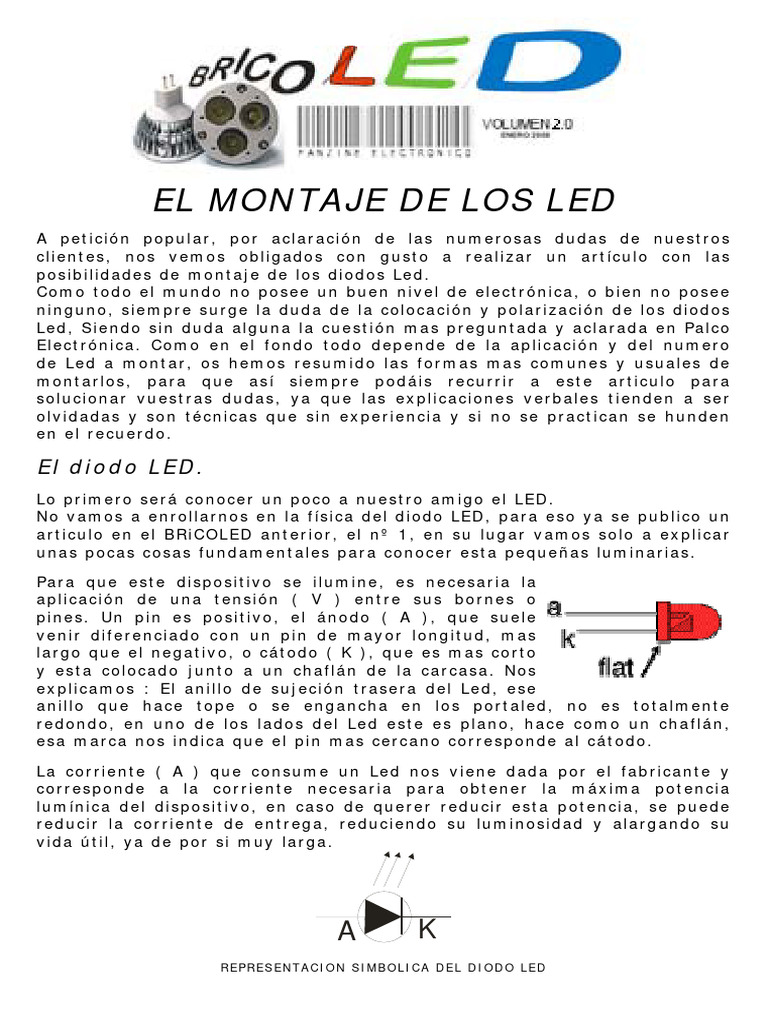 Montaje y cálculo de resistencias para LEDs | PDF | Diodo emisor de luz ...