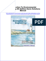Download full Introduction To Environmental Engineering 4Th Edition Davis Solutions Manual online pdf all chapter docx epub 
