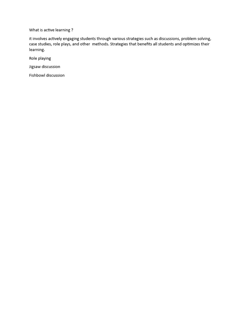 Active Learning Strategies Explained | PDF