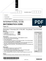 9260 2c Question Paper 2 International Gcse Mathematics Core Nov21