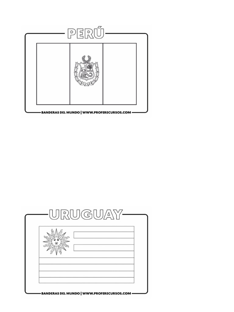 Otra colección de banderas listas para ser coloreadas