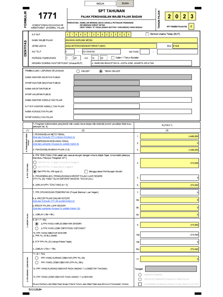 Form SPT Tahunan | PDF