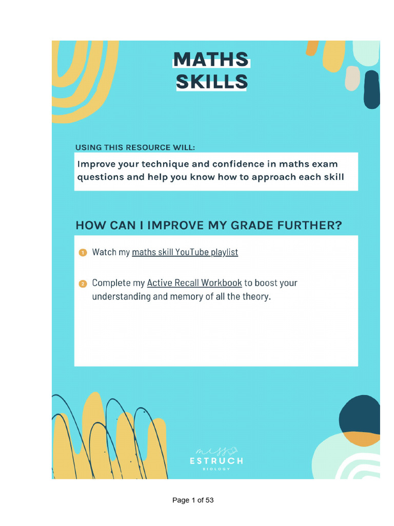 Maths Skills Question Booklet | PDF | Allele | Zygosity