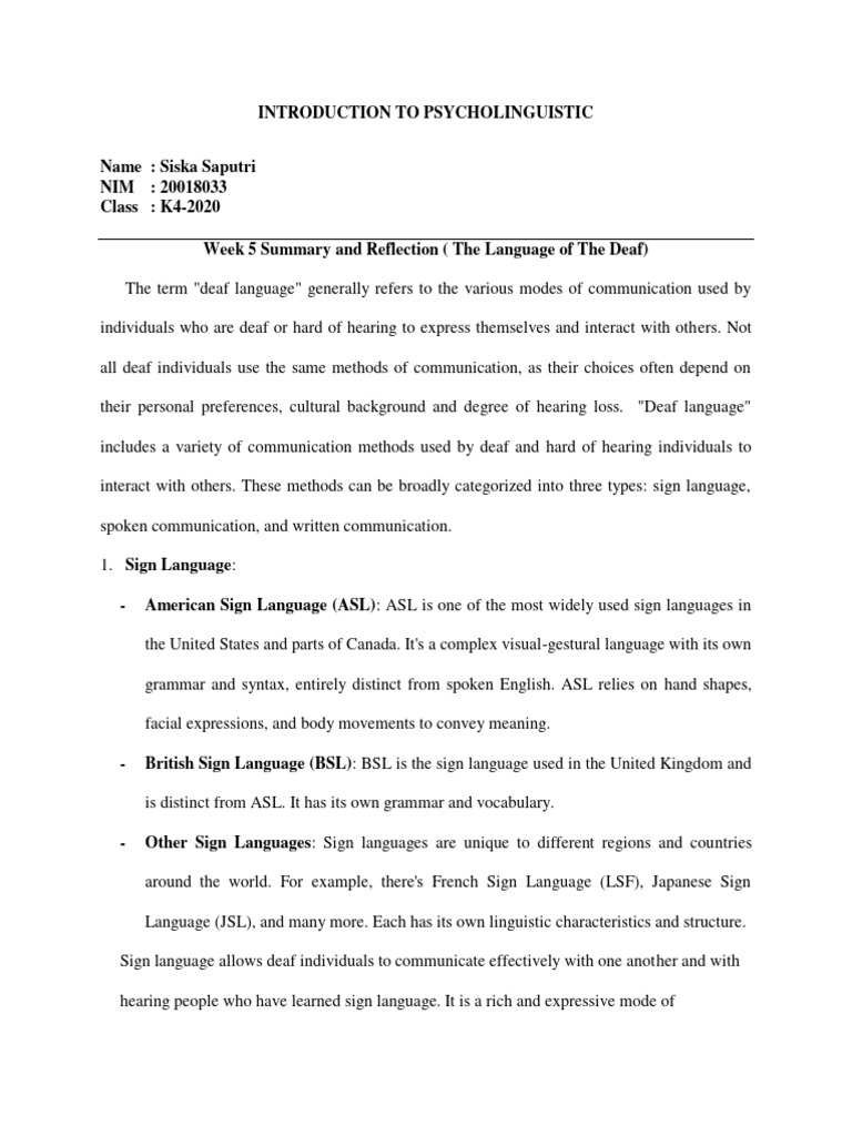 Understanding Deaf Language Methods | PDF | American Sign Language ...
