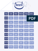 Horario de clases juvenil orgánico azul claro