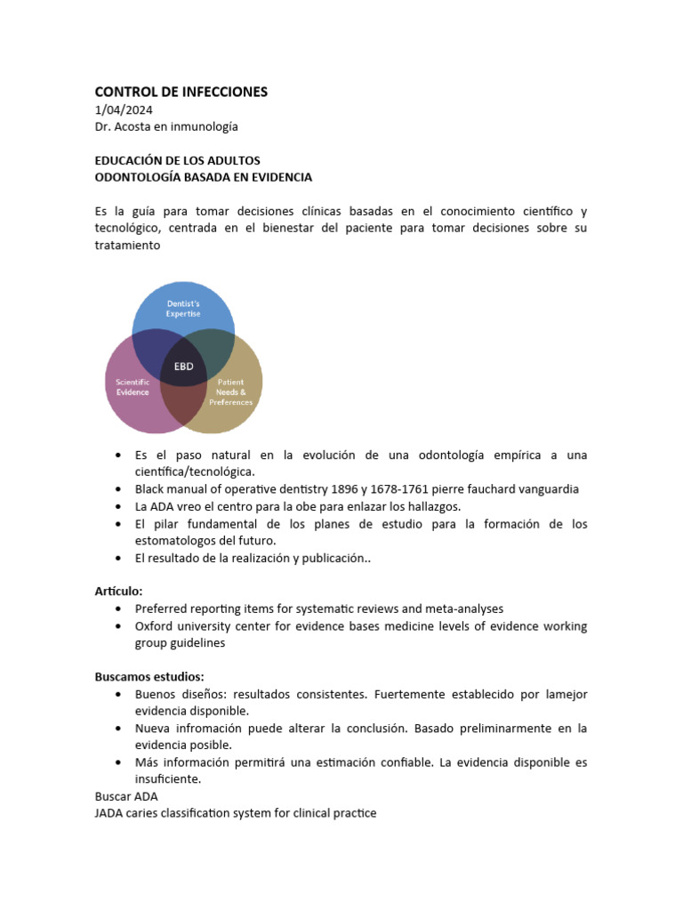 Control De Infecciones Basicas Pdf Especialidades Medicas