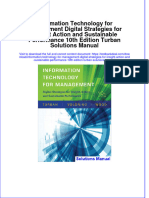 Information Technology For Management Digital Strategies For Insight Action and Sustainable Performance 10th Edition Turban Solutions Manual