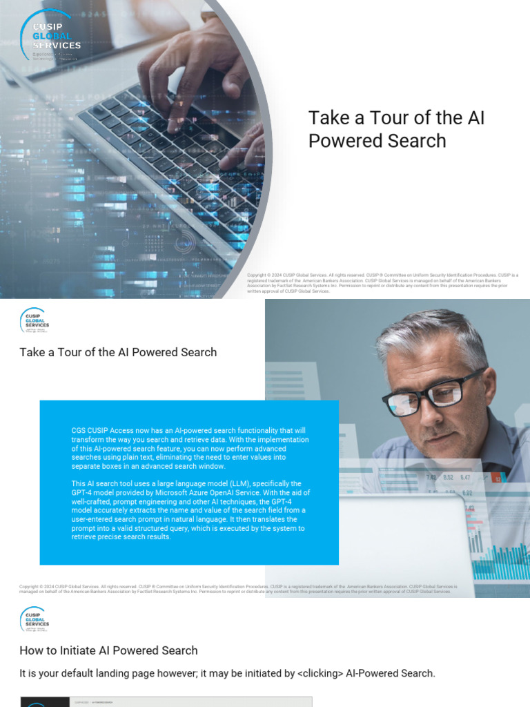 Take A Tour Of The Ai Powered Search 1 Pdf Cusip Artificial
