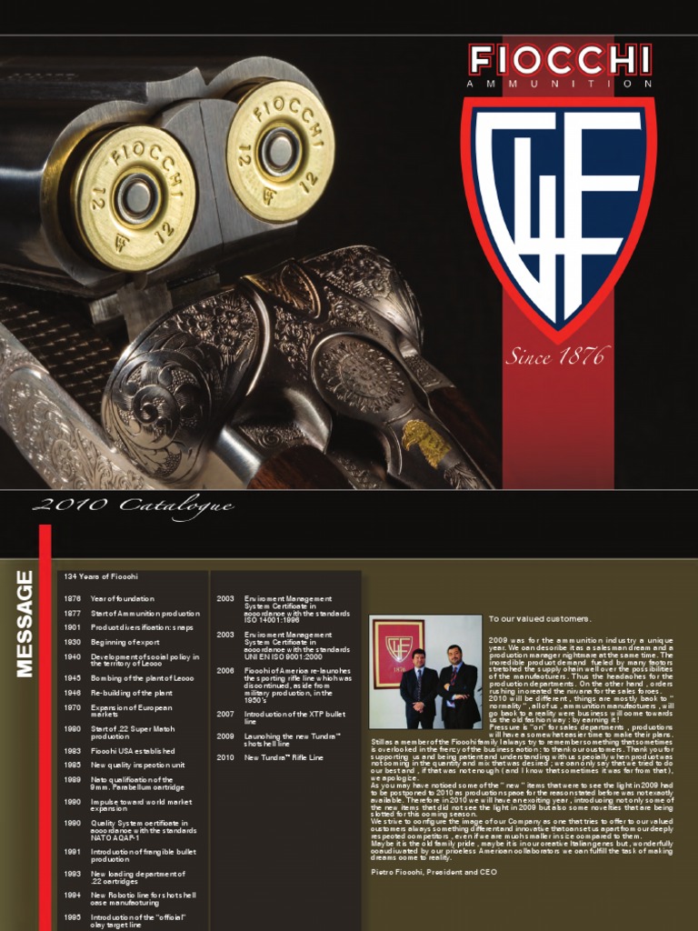 Fiocchi USA Catalogue 2010 | PDF | Cartridge (Firearms) | Handgun