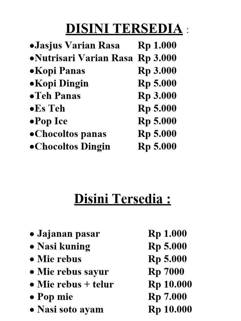 Fresh Look at Menu Minuman Dan Jajanan Terjangkau