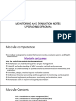 Monitoring and Evaluation Notes - Up Dip