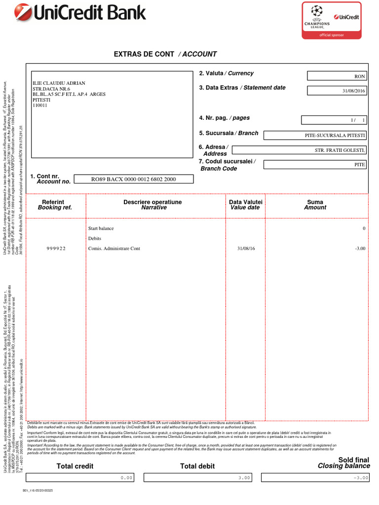 Extras Unicredit | PDF | Debit Card | Personal Finance