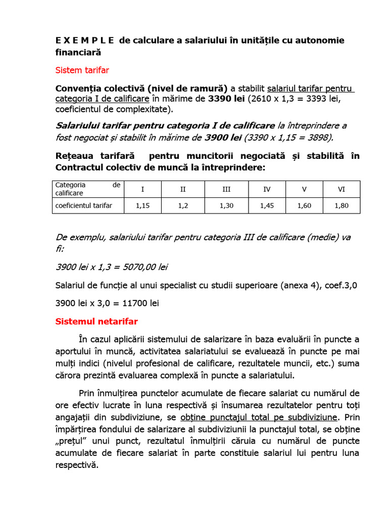 Exemle..sistem Tarifar, Netarifar. | PDF