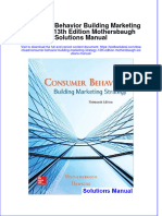 Full Consumer Behavior Building Marketing Strategy 13Th Edition Mothersbaugh Solutions Manual Online PDF All Chapter