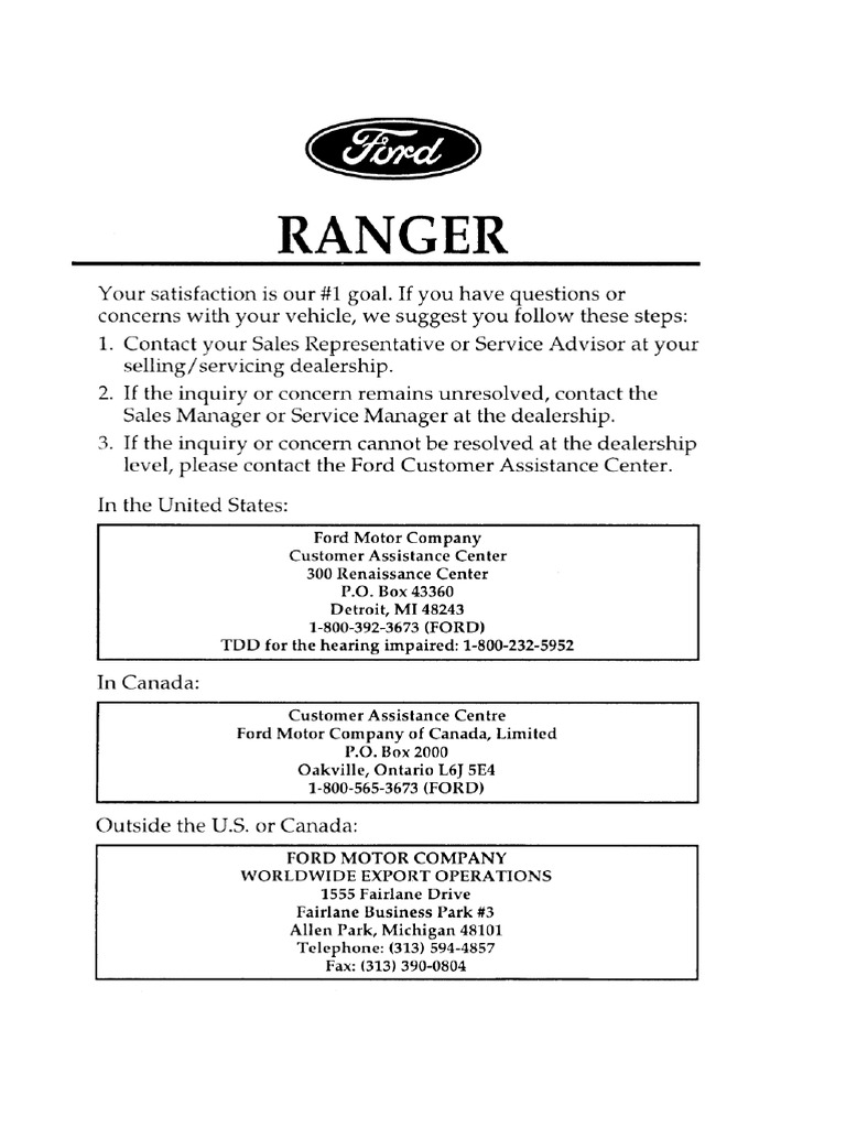 1997 FORD RANGER SERVICE MANUAL PDF visual data 4
