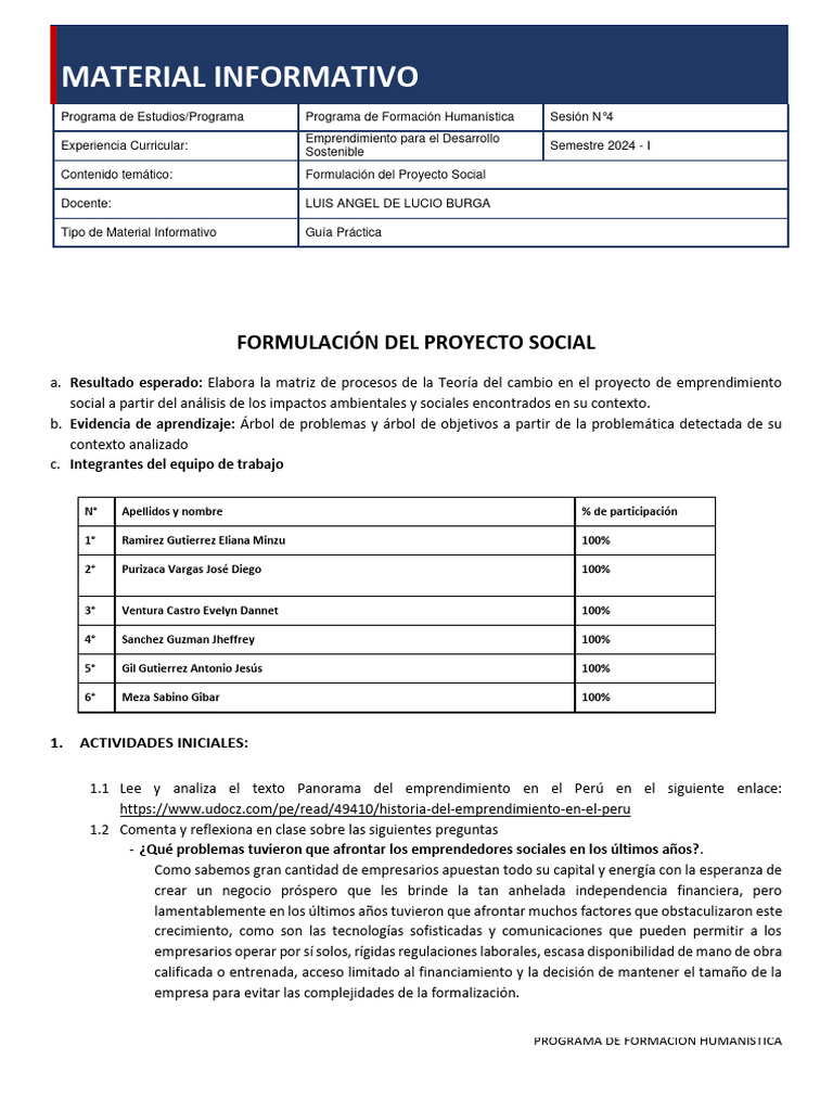 Emprendimiento Social y Desarrollo Sostenible | PDF | Iniciativa ...