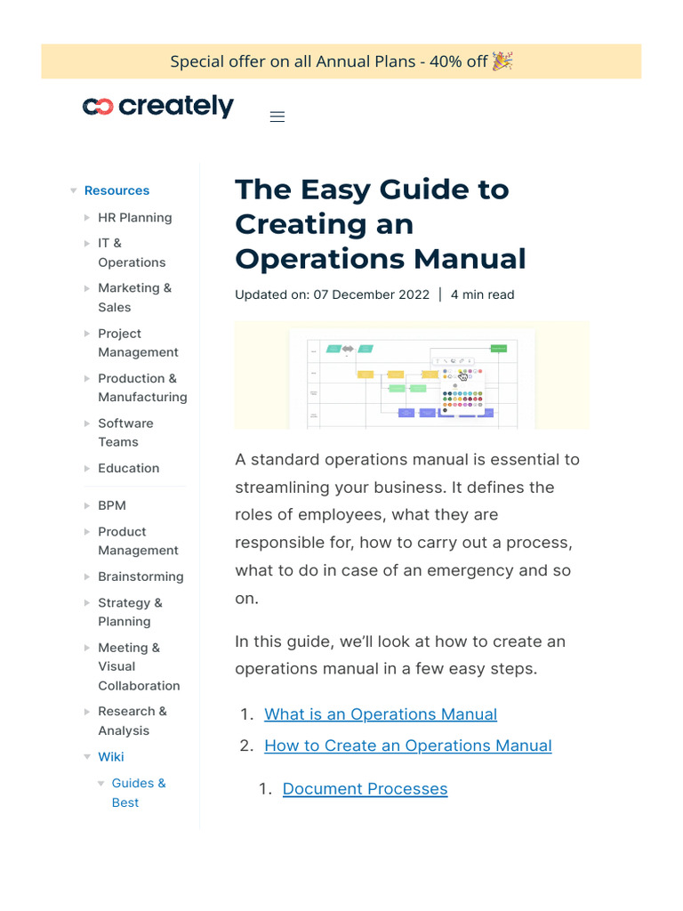 The Easy Guide to Creating an Operations Manual | Creately | PDF ...