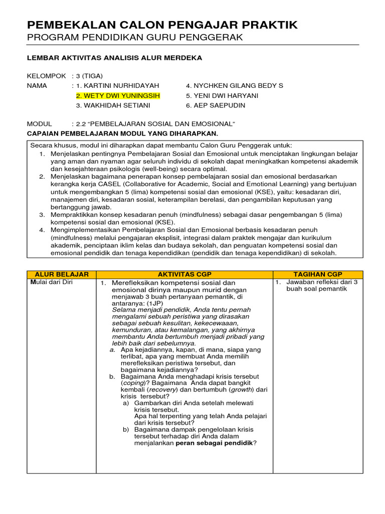 Pembelajaran Sosial dan Emosional CGP | PDF | Karier & Perkembangan