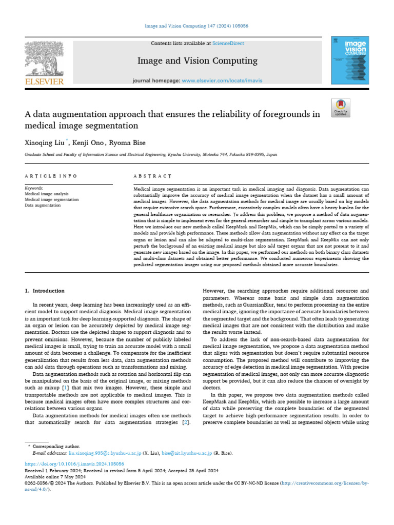Reliable Data Augmentation for Medical Segmentation | PDF | Image ...