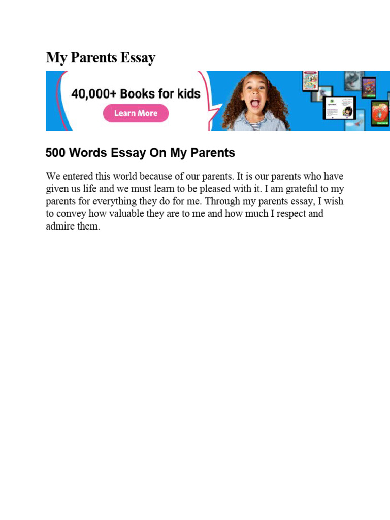 my parents english essay