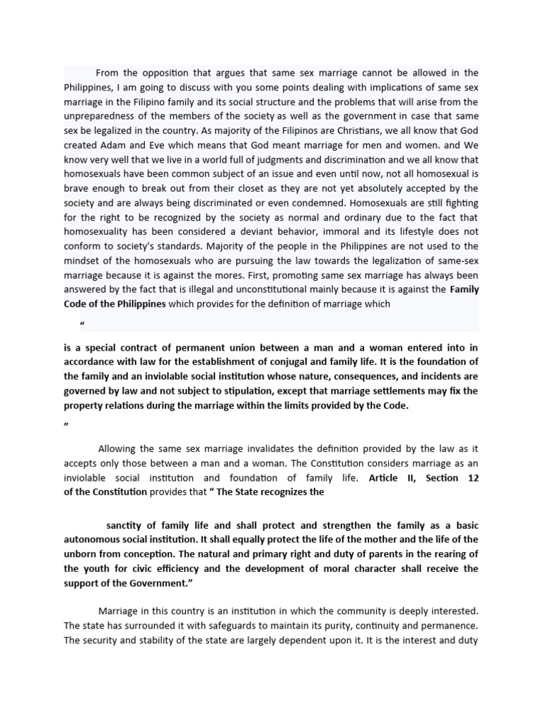 Impacts of Same-Sex Marriage in the Philippines | PDF | Same Sex ...