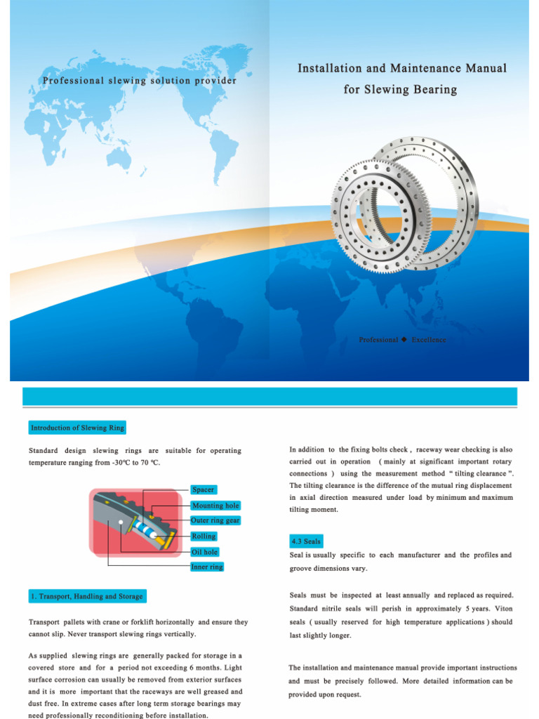 Slewing Bearing Installation and Maintenance Manual | PDF