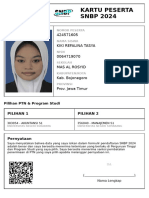 Kartu Peserta SNBP 2024: 424571605 Kiki Refalina Tasya 0064719070 Mas Al Rosyid Kab. Bojonegoro Prov. Jawa Timur