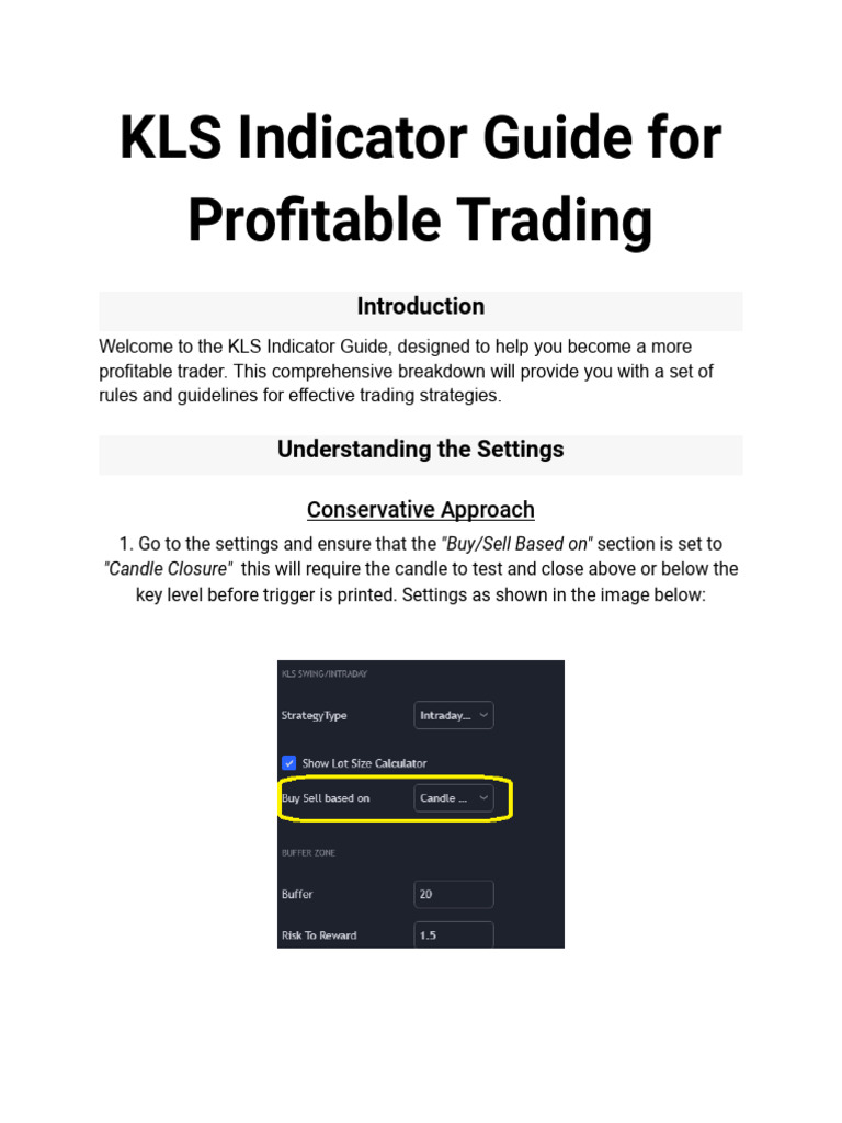 KLS Indicator Guide For Profitable Trading | PDF | Market (Economics ...