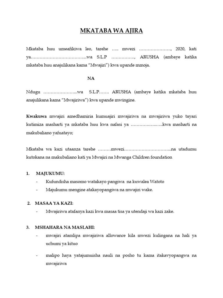 mkataba-wa-ajira-swahili-pdf
