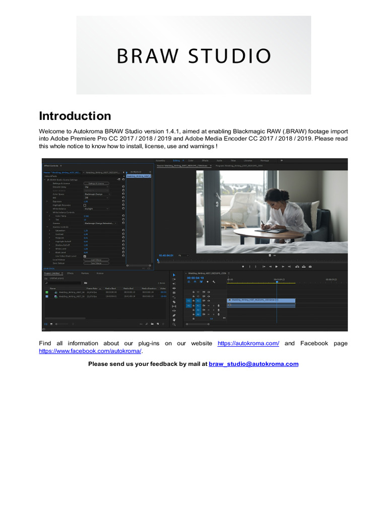 BRAW Studio Readme | PDF | Plug In (Computing) | System Software