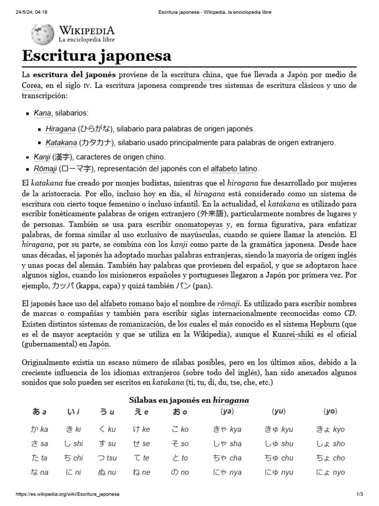 Escritura Japonesa Wikipedia, La Enciclopedia Libre Descargar