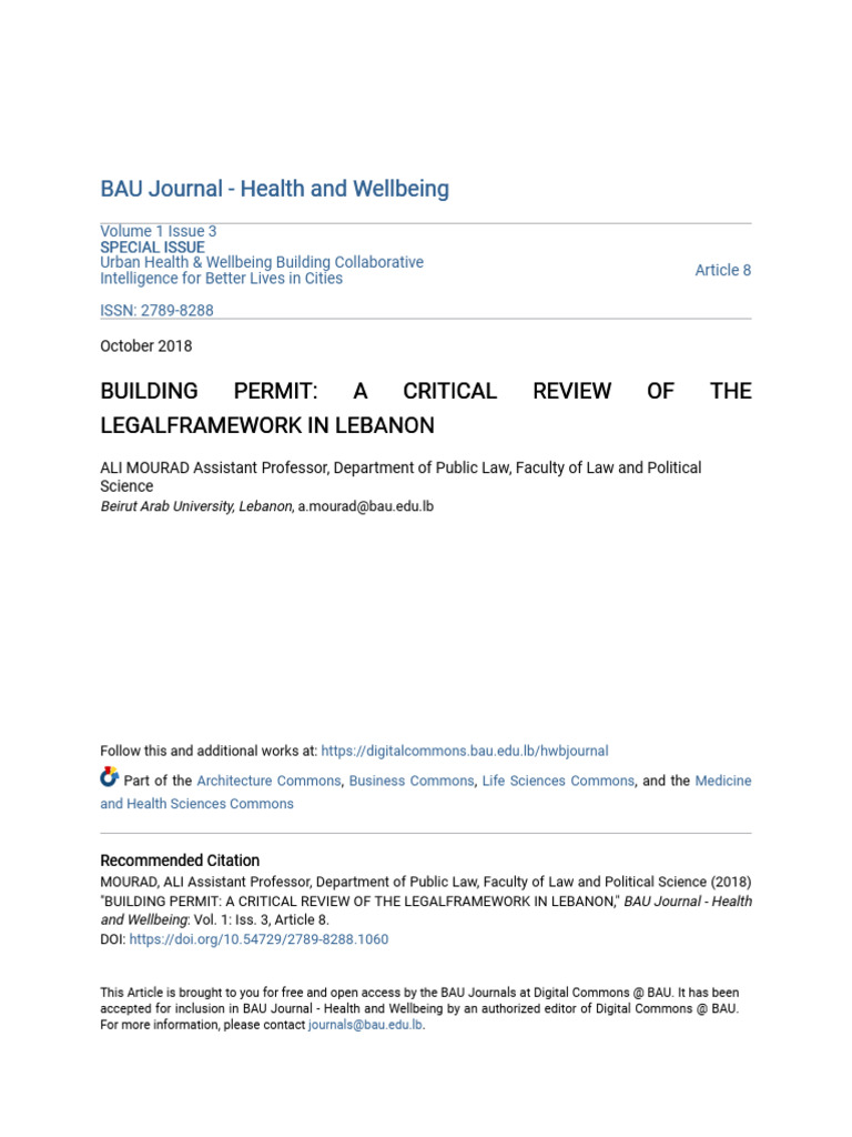 Legal Framework for Building Permits in Lebanon | PDF | Building ...