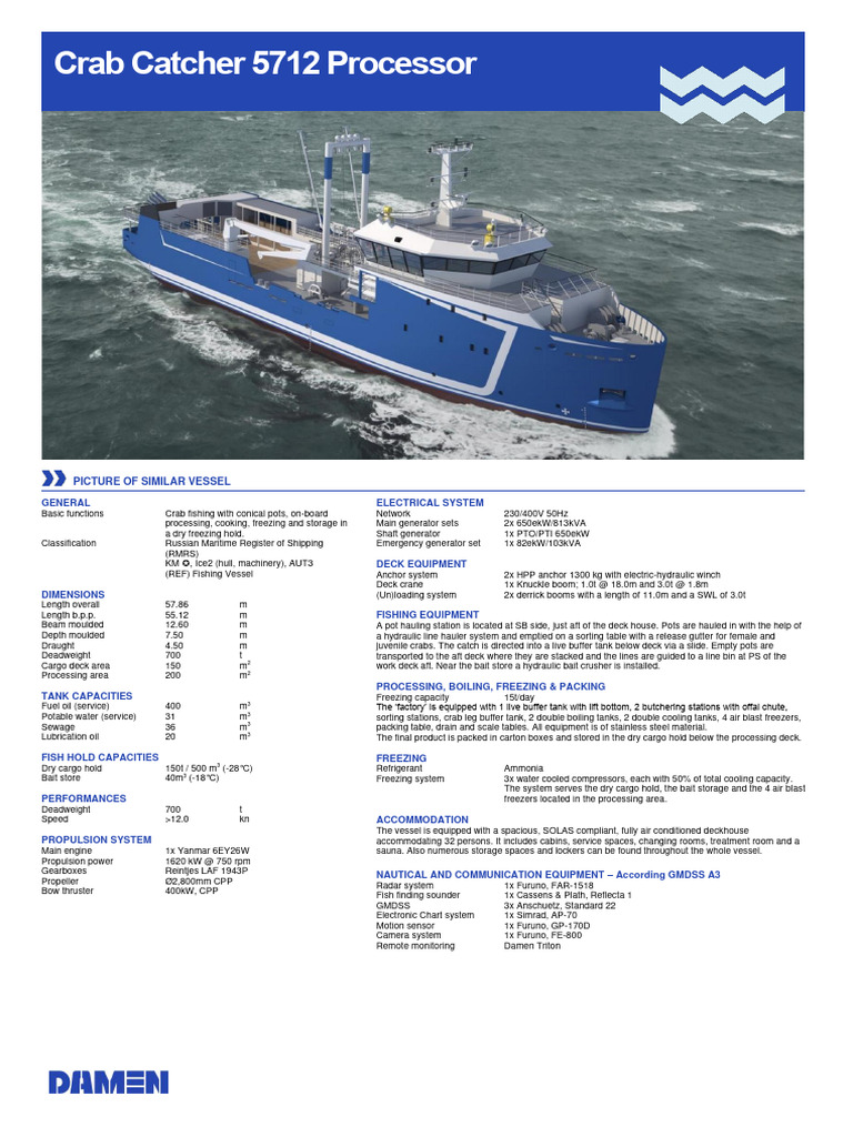 Crab Catcher 5712 Processor Specification Download Free PDF