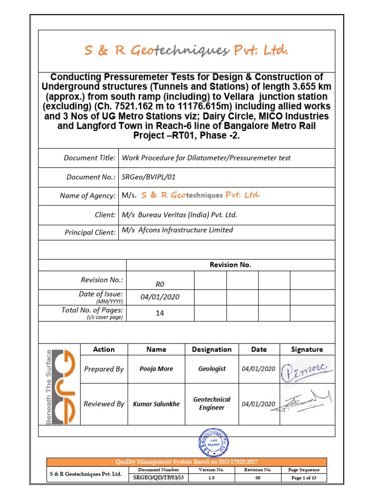 Procedure PMT 200 bar | PDF | Elasticity (Physics) | Young's Modulus
