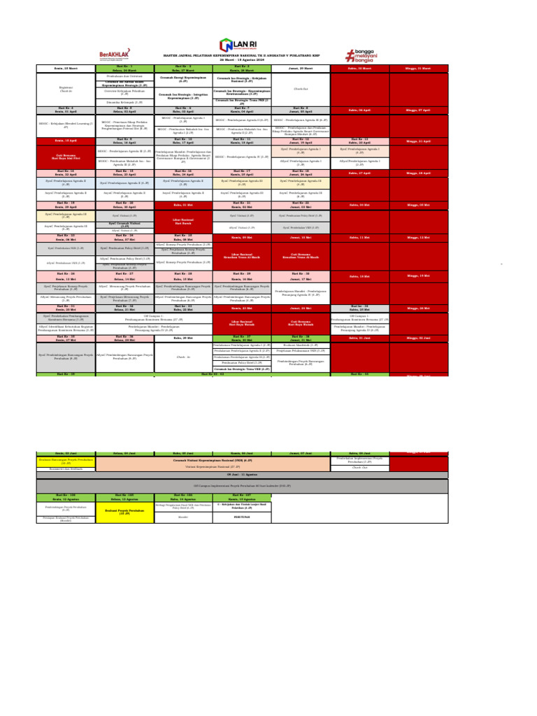 Master Jadwal 2024.xlsx Google Sheets PDF