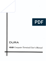 Dura 1021 Computer Terminal Users Manual