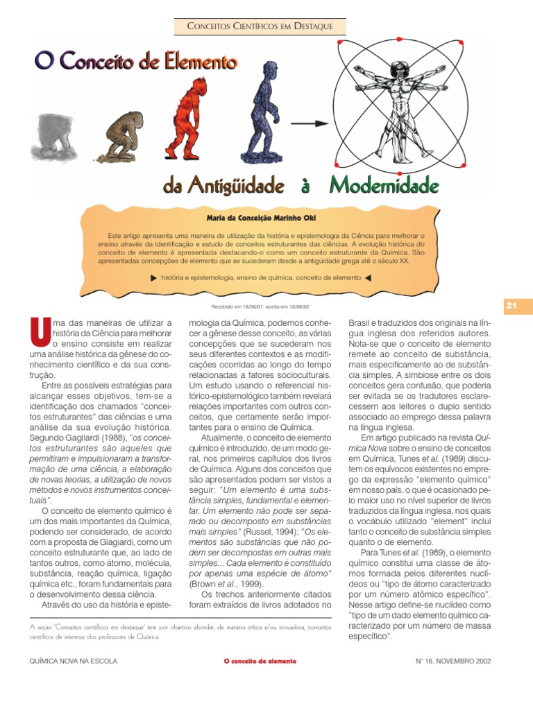 Definição do Conceito de Elemento | PDF | Química | Átomos