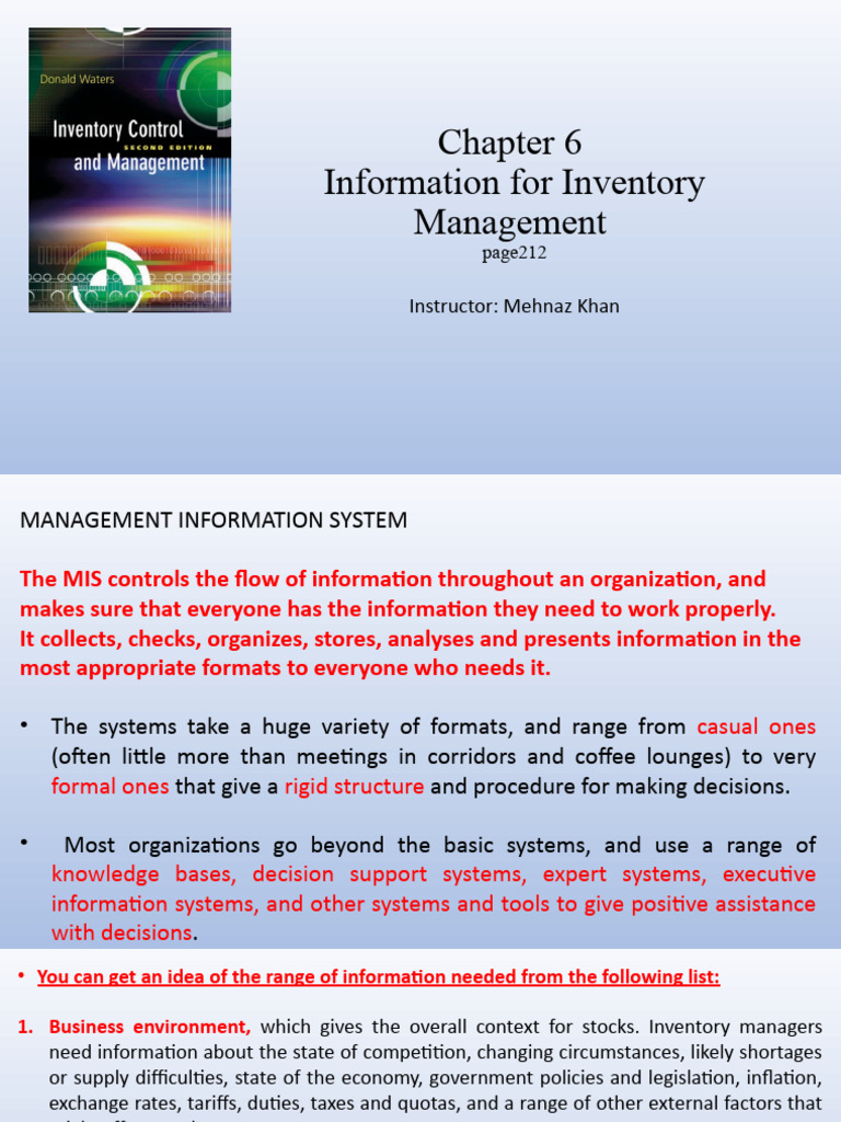 Inventory Management Information Systems | PDF | Inventory | Supply Chain