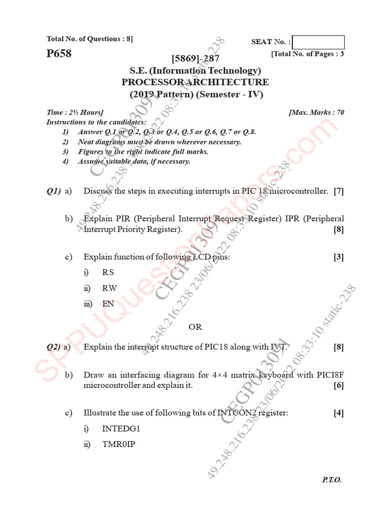 Processor Architecture Exam Paper | PDF | Central Processing Unit ...
